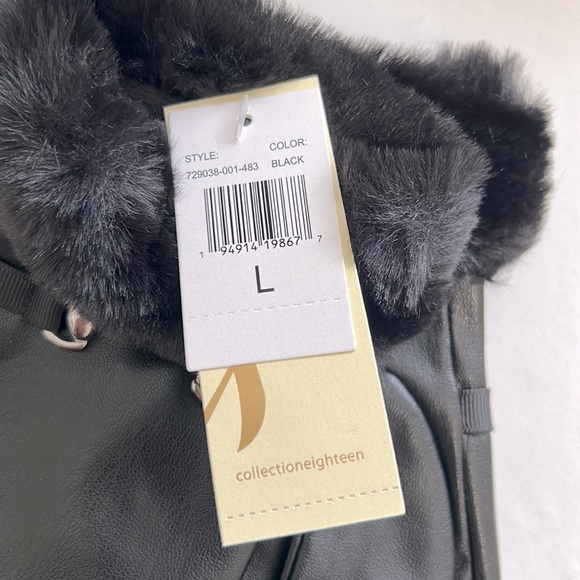 Collection 18 Black Faux Fur Gloves - Picture 2 of 8